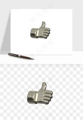 立体潮流金属质感小装饰png免抠