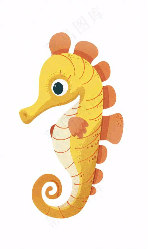 海马海洋动物卡通插画免抠