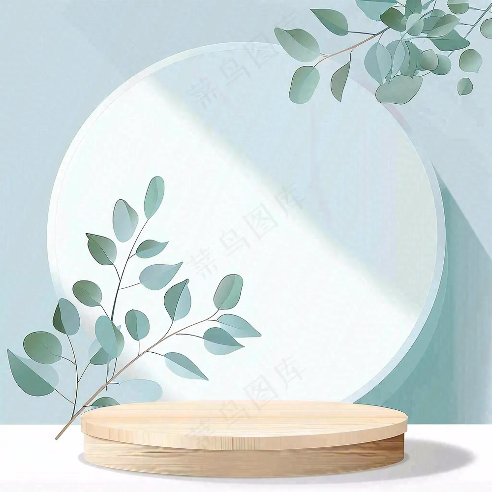 美妆护肤3d展台清新背景