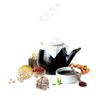 中药插图背景免扣
