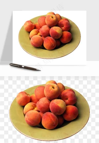 桃子油桃黄桃水果png免抠
