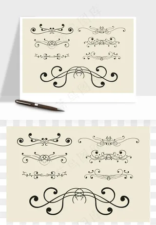 欧式花纹花边矢量png免抠