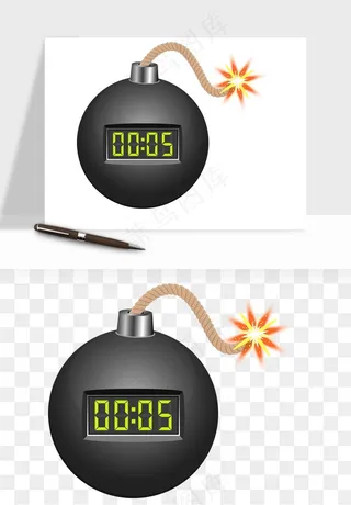 卡通地雷炸弹png免抠