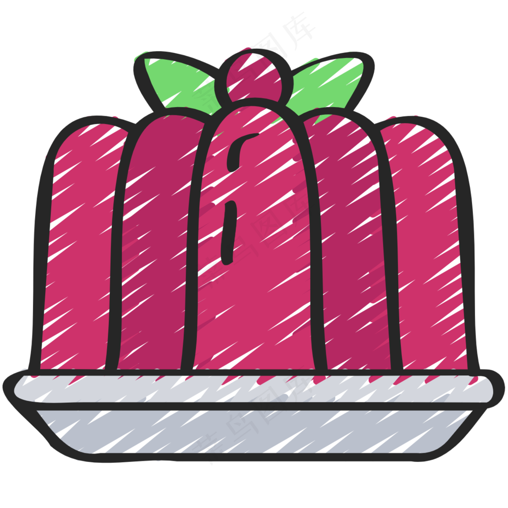 粉色果冻 铅笔手绘图标icon