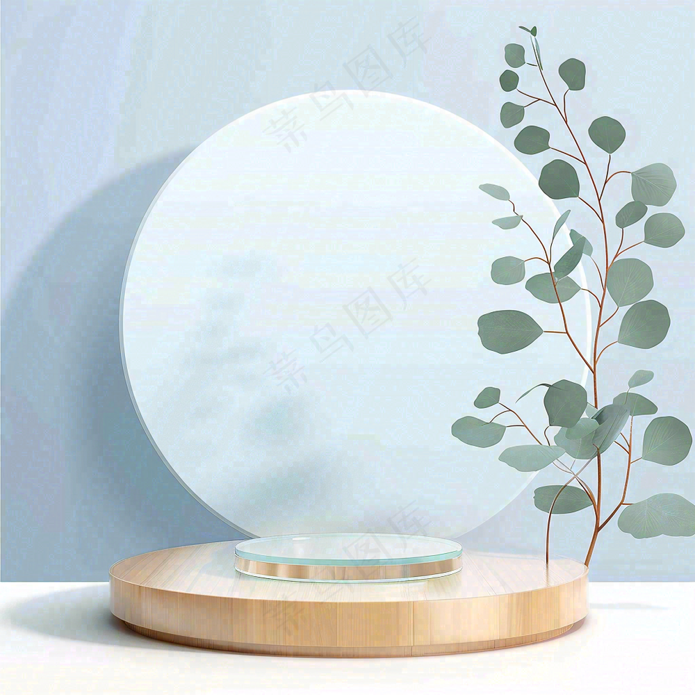 美妆护肤3d展台清新背景