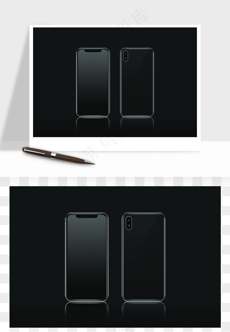 手机边框模型矢量png免抠