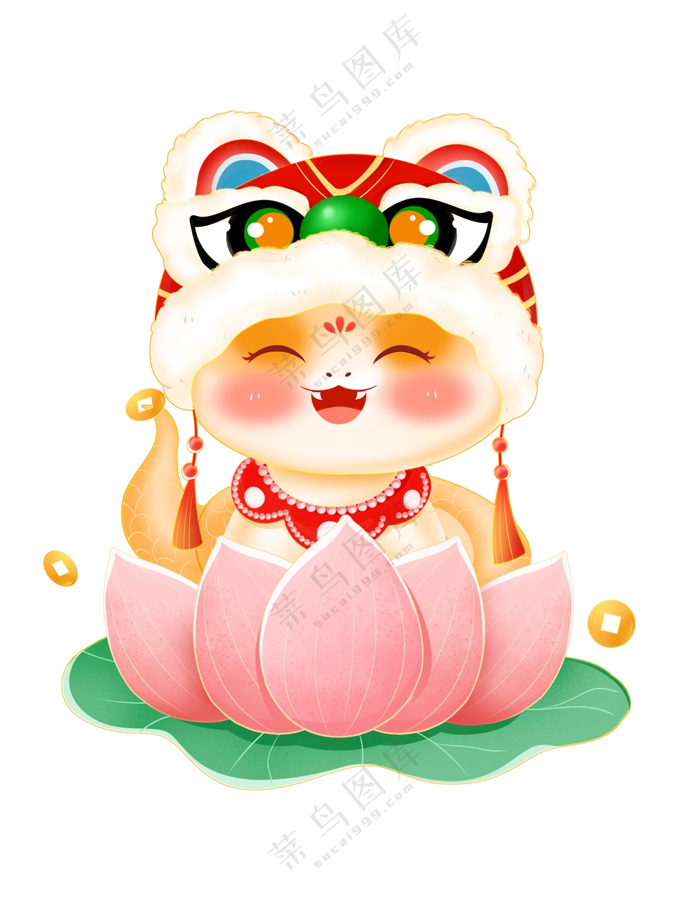 蛇年IP形象插画2025新春贺岁吉祥物蛇宝宝PSD文件-47