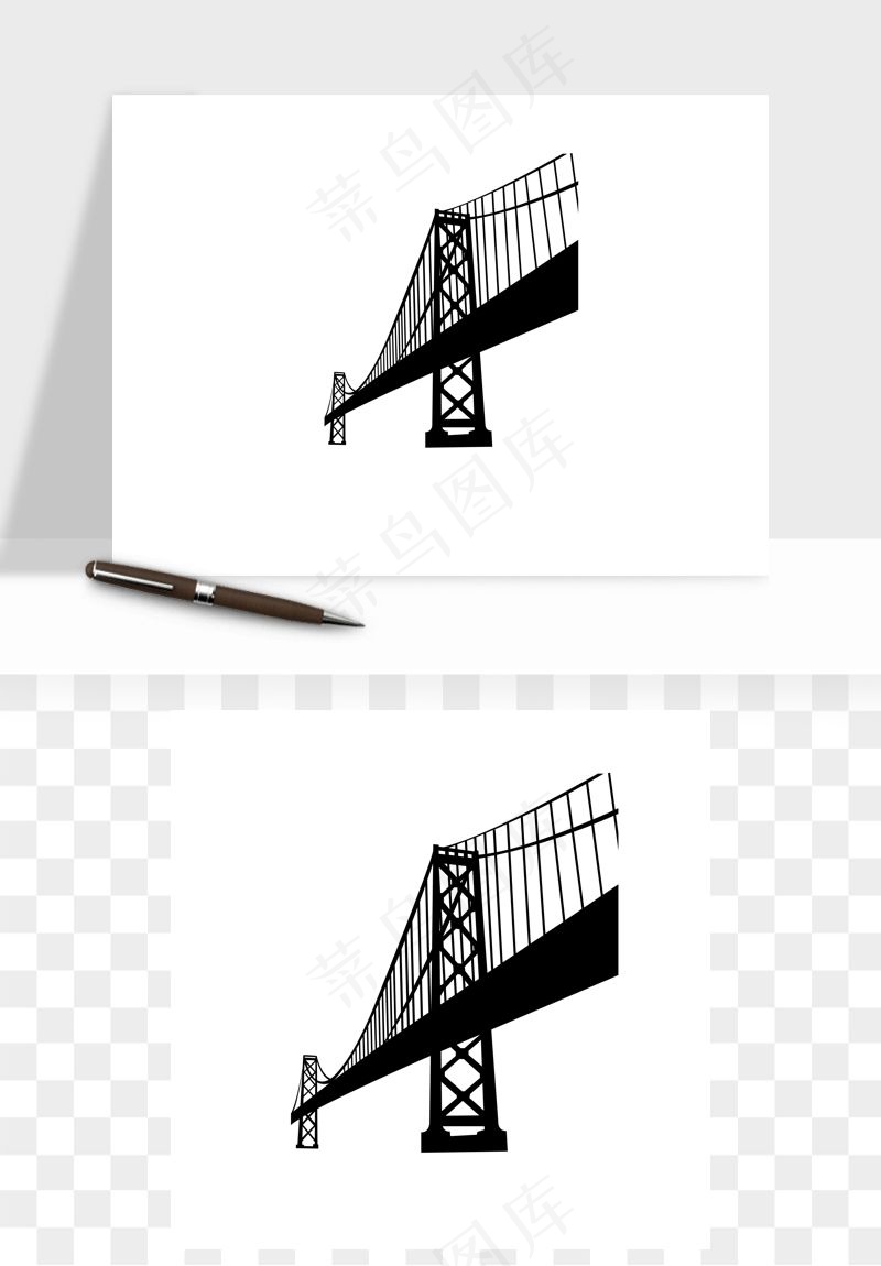 高架桥梁剪影矢量