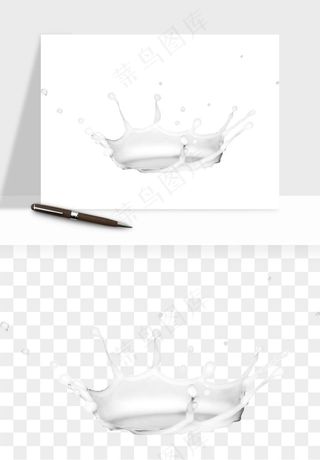 飞溅的牛奶牛奶杯元素png免抠