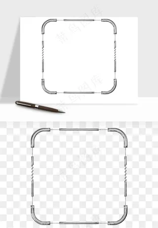 立体潮流金属质感小装饰png免抠