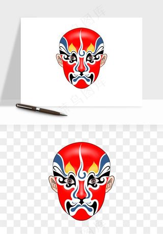 手绘戏剧脸谱卡通面具png免抠