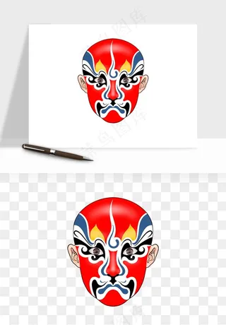 手绘戏剧脸谱卡通面具png免抠