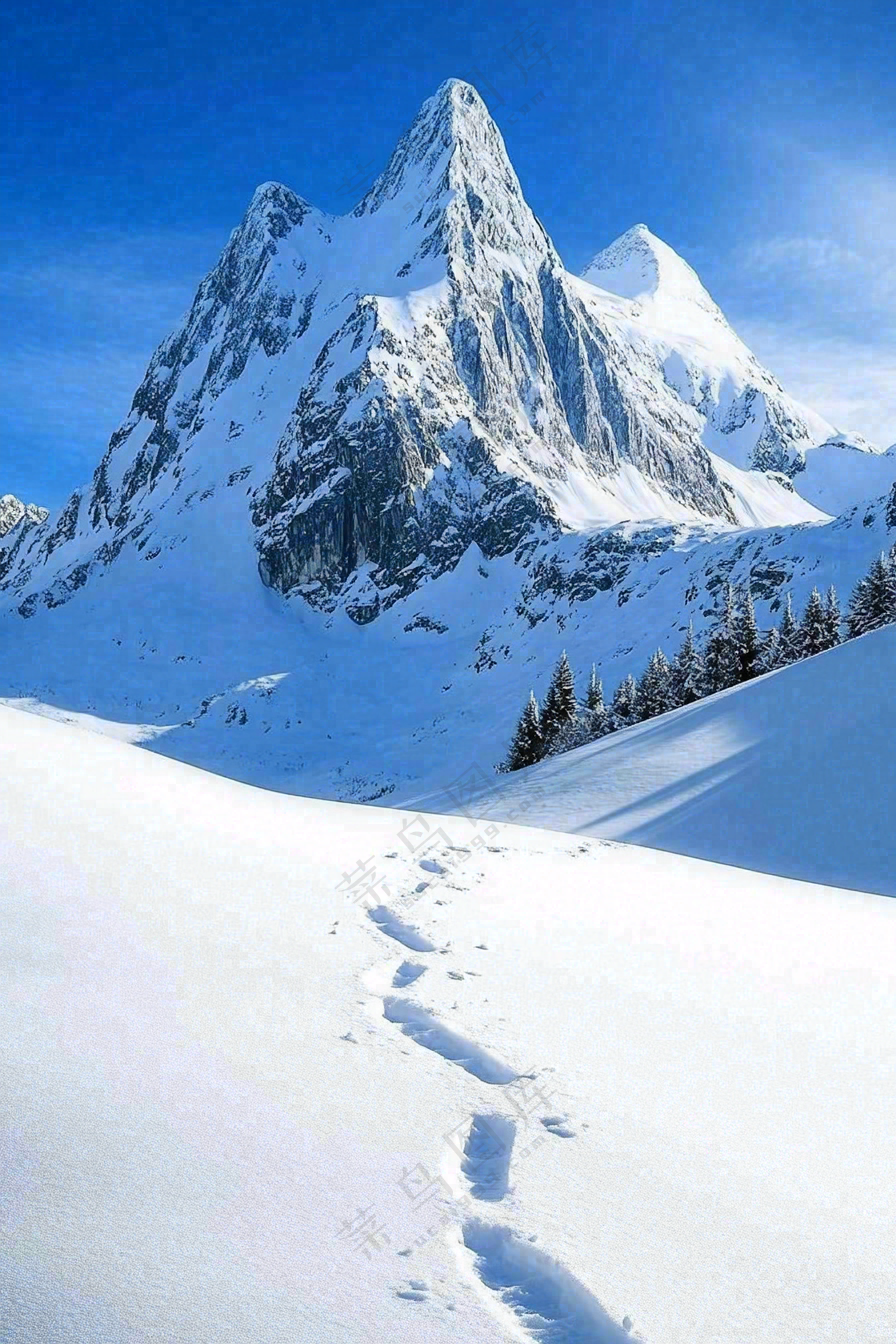 高原高山雪山风光风景摄影图