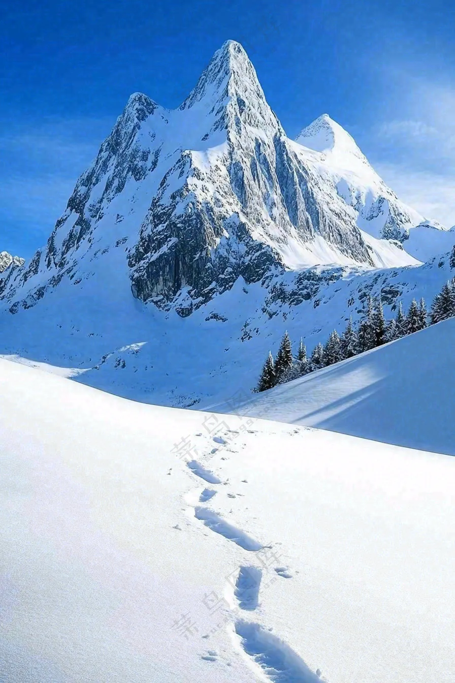 高原高山雪山风光风景摄影图