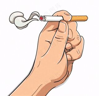 吸烟有害健康禁烟创意插画免抠