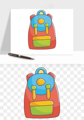 卡通书包背包双肩包png免抠