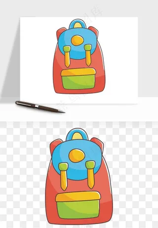 卡通书包背包双肩包png免抠