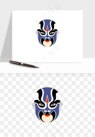 手绘戏剧脸谱卡通面具png免抠