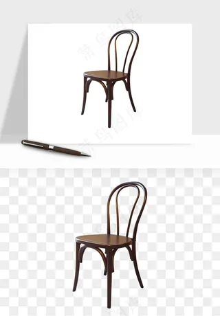 中式木椅子png免抠