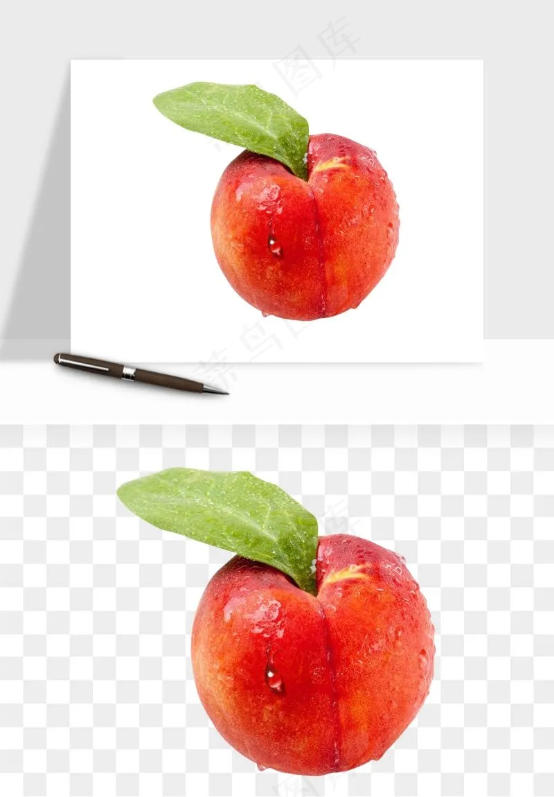 桃子油桃黄桃水果png免抠