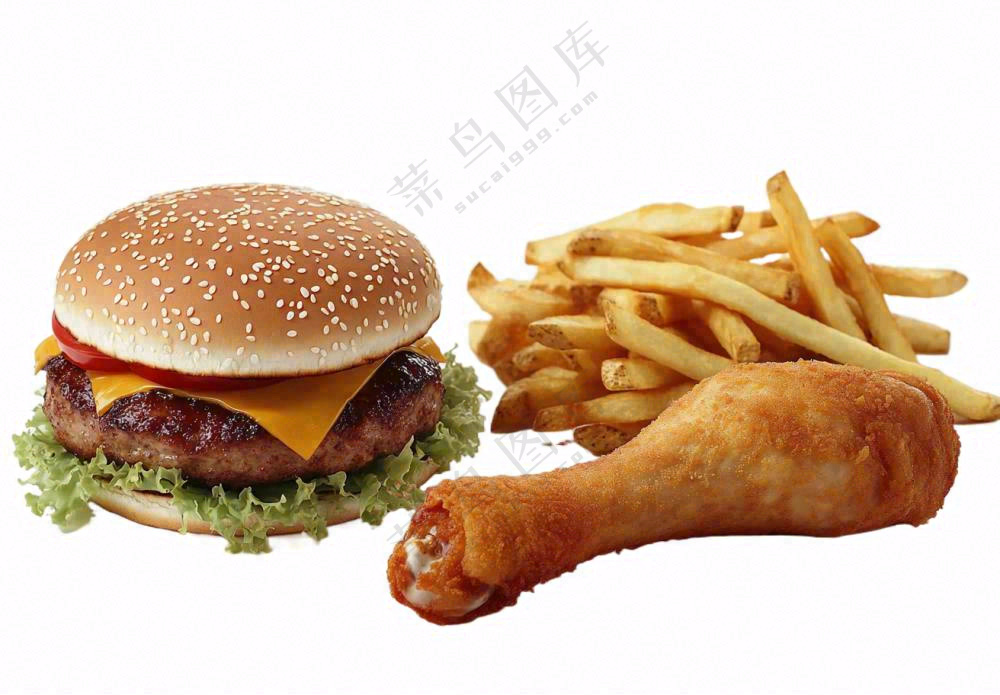 汉堡薯条鸡腿免抠