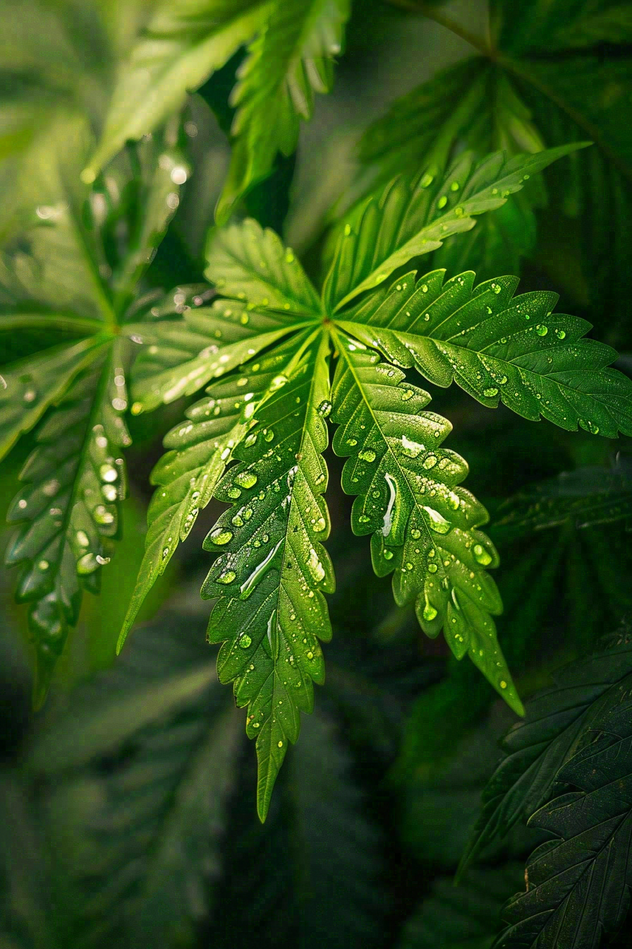 清晨植物绿叶上的露珠水滴雨水谷雨寒露摄影图
