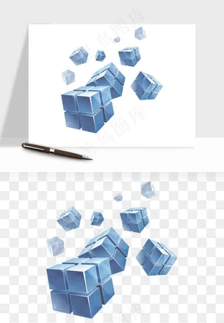 立体创意魔方png免抠