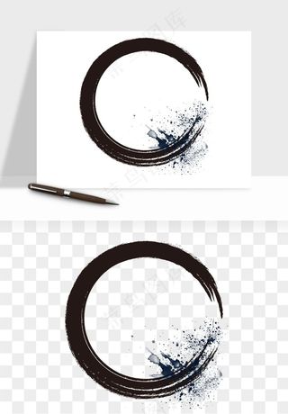 墨迹水墨圆圈圆环边框
