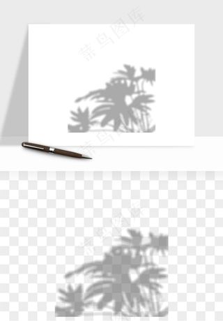 阴影植物窗户投影免抠元素