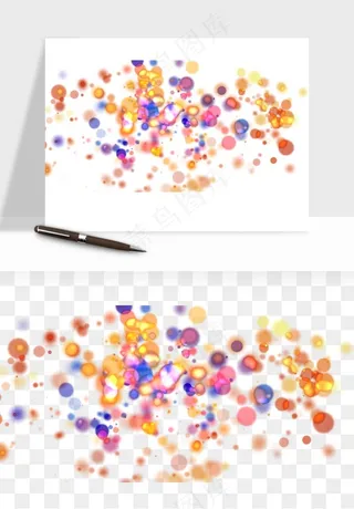 彩色光斑梦幻光点png免抠