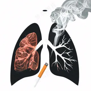 吸烟有害健康烟雾肺肝脏创意插画免抠