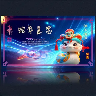 2025新年2025蛇年春节海报