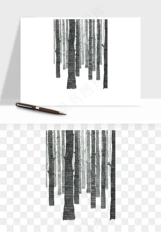 卡通树干枯树树林png免抠