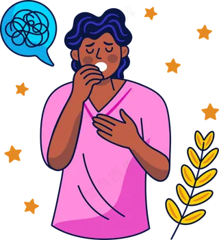 难过糟心情绪男生 美式多巴胺插画 免抠透明底