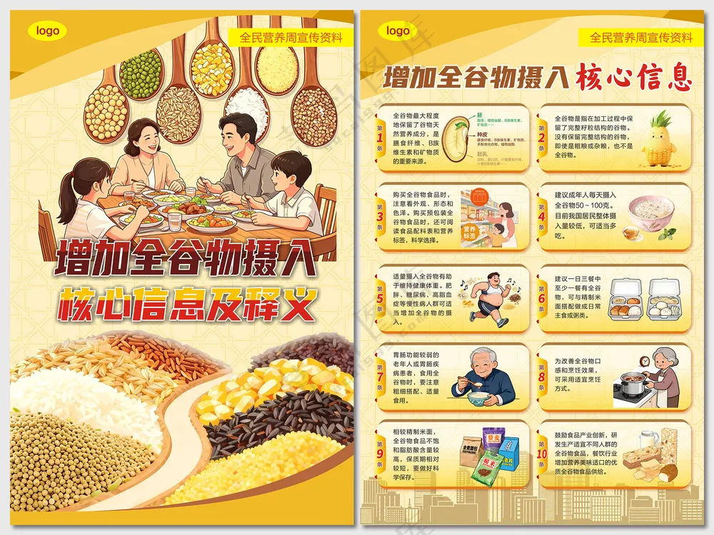 增加全谷物摄入核心信息海报