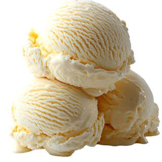 堆叠的美味香草冰淇淋球