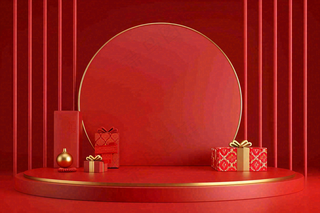 电商促销简约立体几何海报背景电商C4D展台背景