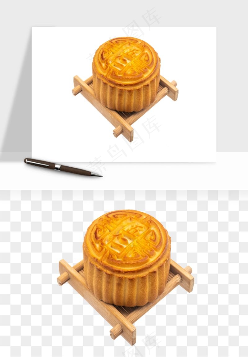 中秋月饼实物png免抠