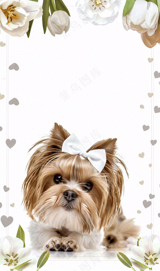 宠物美容院猫狗卡通插画背景