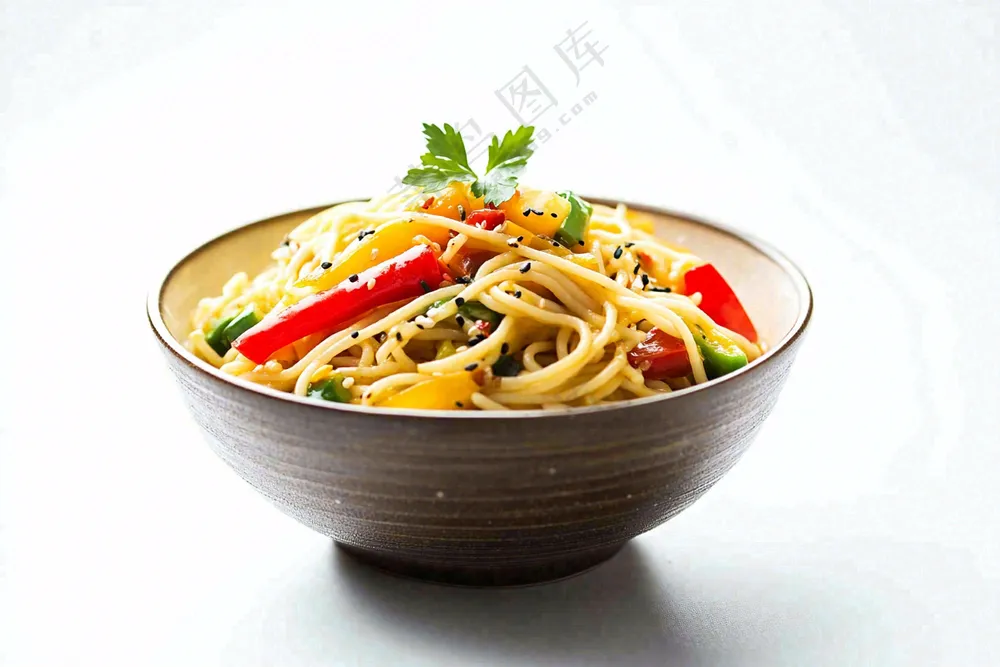 意大利面番茄芝士面西餐美食摄影图