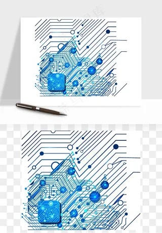 科技电路板线路矢量png免抠