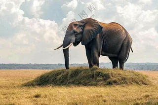 非洲大草原大象动物摄影图