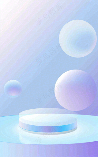 美妆护肤3d展台清新背景