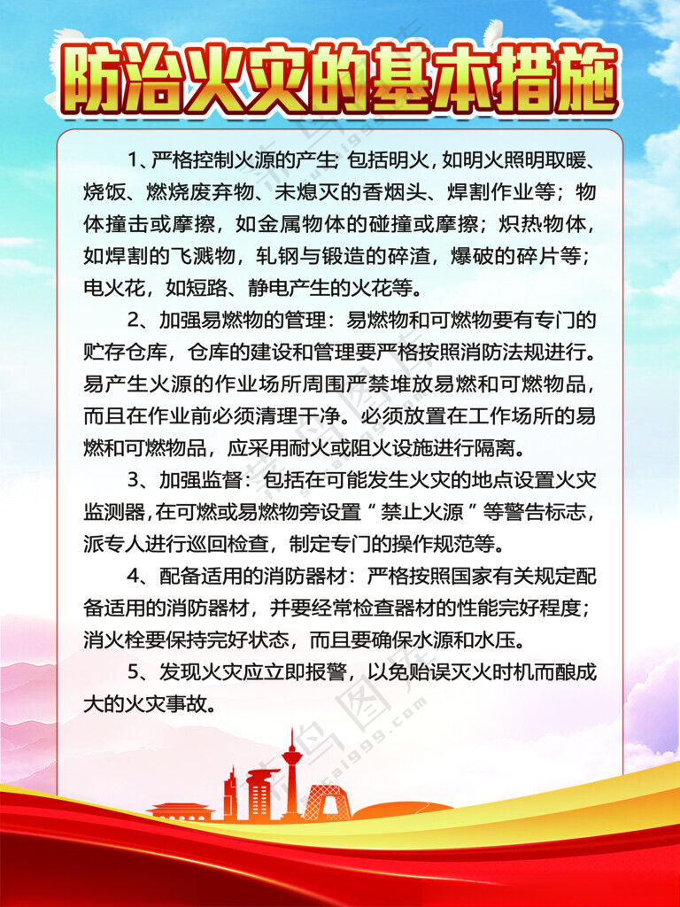 火灾措施消防安全挂图广告设计海报