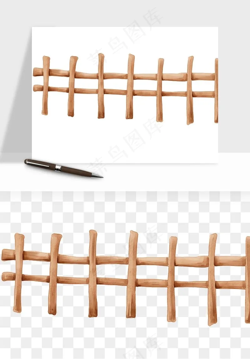 手绘围栏护栏栅栏png免抠