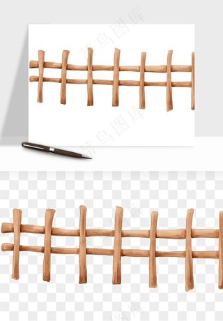 手绘围栏护栏栅栏png免抠