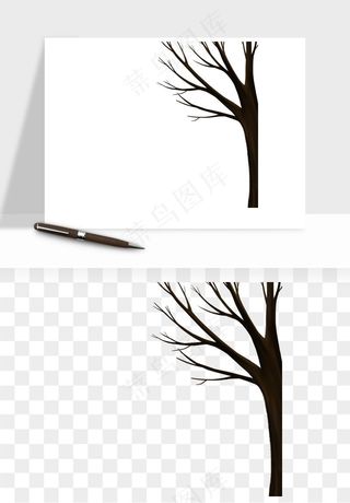 卡通树干枯树树林png免抠