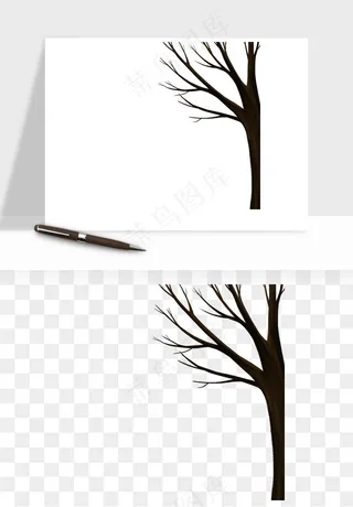 卡通树干枯树树林png免抠