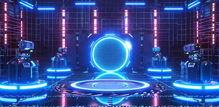 数码科技线光几何背景