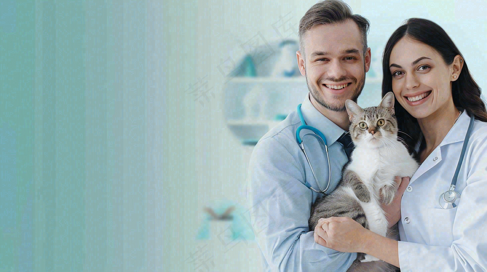 宠物医院猫狗生病救治摄影图